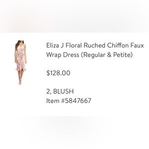 Eliza J Floral Ruched Chiffon Faux
Wrap Dress (Regular & Petite)